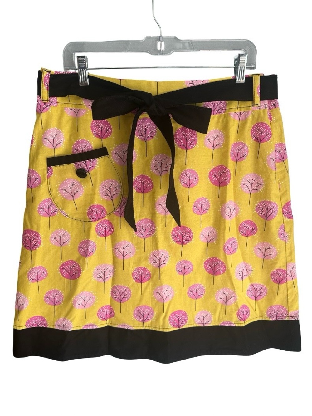RARE Print Beebop & Wally Pink Tree Print w/ Black Waist Tie Belt & Pocket